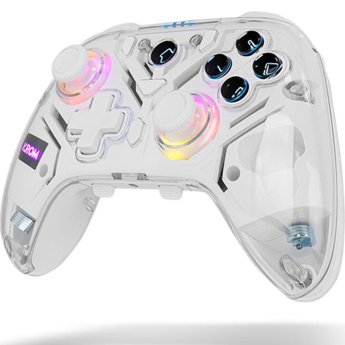 Krom Krystal Gamepad Inalámbrico Transparente RGB Krom Krystal Gamepad Inalámbrico Transparente RGB